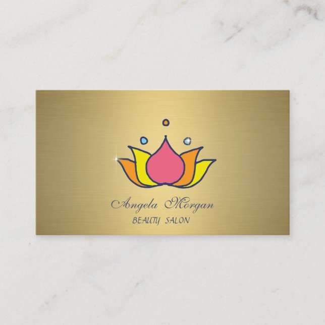 Carte De Visite Lotus Gold couleur professionnel (Devant)