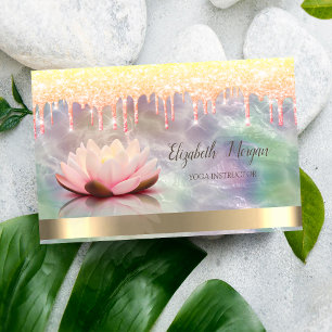 Carte De Visite Lotus Gold Drives, Holographique Pearl Yoga