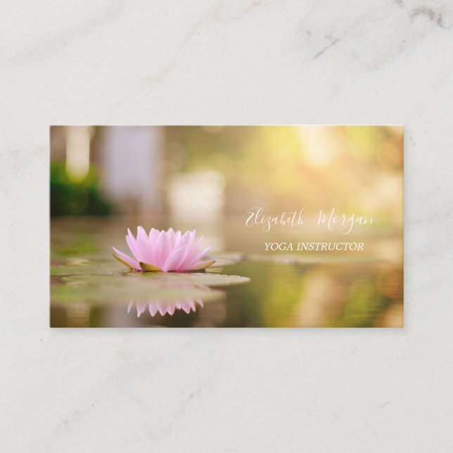 Carte De Visite Lotus Gold Yoga professionnel moderne et élégant (Devant)