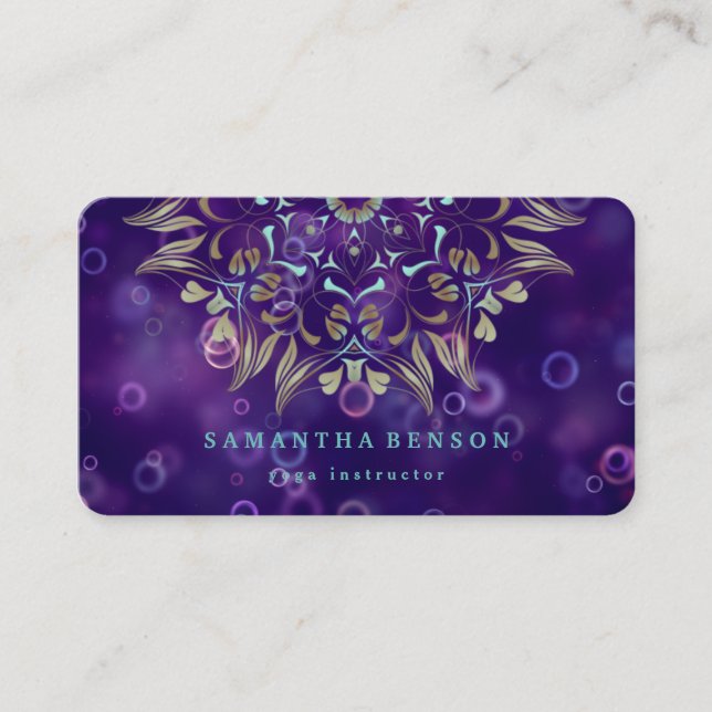 Carte De Visite Lotus Lotus Logo Yoga Meditation Bien-être (Devant)
