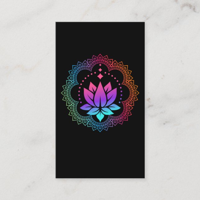 Carte De Visite Lotus Mandala Spiritual Reiki Master Yoga Chakra (Devant)