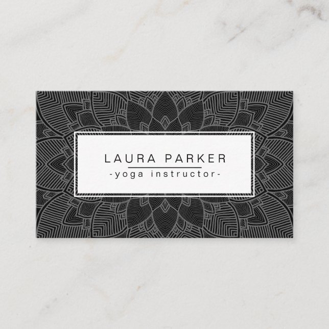 Carte De Visite Lotus Mandala Yoga Instructeur Méditation Fitness (Devant)
