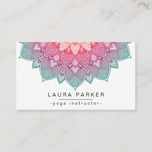 Carte De Visite Lotus Mandala Yoga Instructeur Méditation Fitness