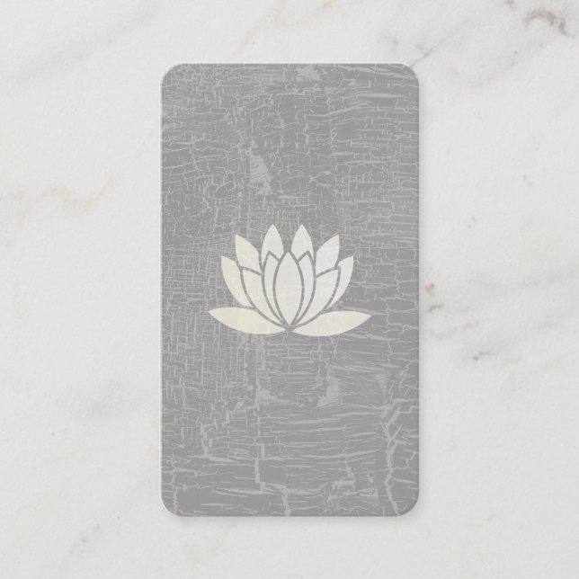 Carte De Visite Lotus moderne Fleur Marbré Gris (Devant)