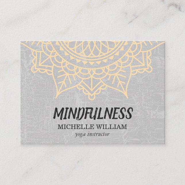 Carte De Visite Lotus moderne Fleur Marbré Gris (Devant)