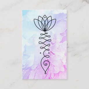 Carte De Visite *~* Lotus Peony Heart Nirvana Massage Reiki Yoga