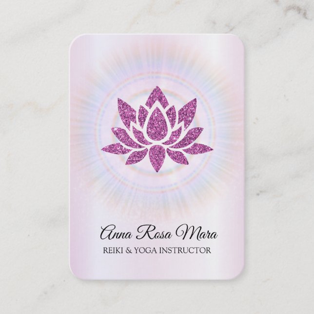 Carte De Visite *~* Lotus Rays Reiki Energy Healing MAGENTA  (Devant)