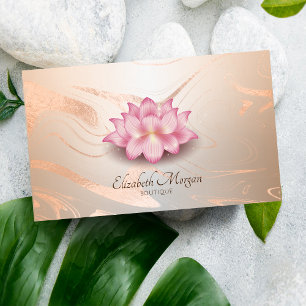 Carte De Visite Lotus Rose Gold Coup de pinceau Lotus