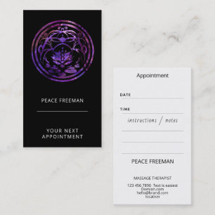 Carte De Visite Lotus Sérénité Conception de Mandala Violet