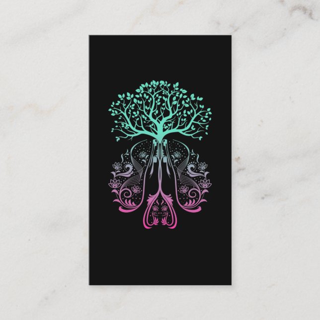 Carte De Visite Lotus Tree Life Méditent Spiritualité (Devant)
