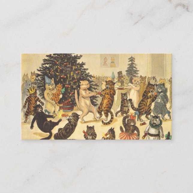 Carte De Visite Louis Wain Christmas Party (Devant)