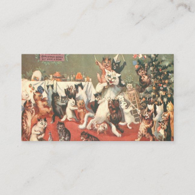 Carte De Visite Louis Wain Christmas Party (Devant)