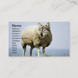 Carte De Visite Loup dans l'habillement de moutons