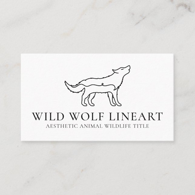 Carte De Visite Loup sauvage d'animaux blancs (Devant)