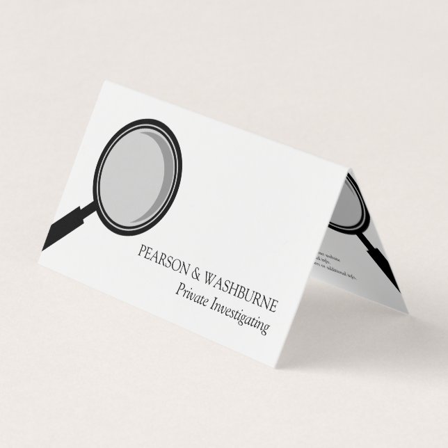 Carte De Visite Loupe noire - investigateur privé (Devant)