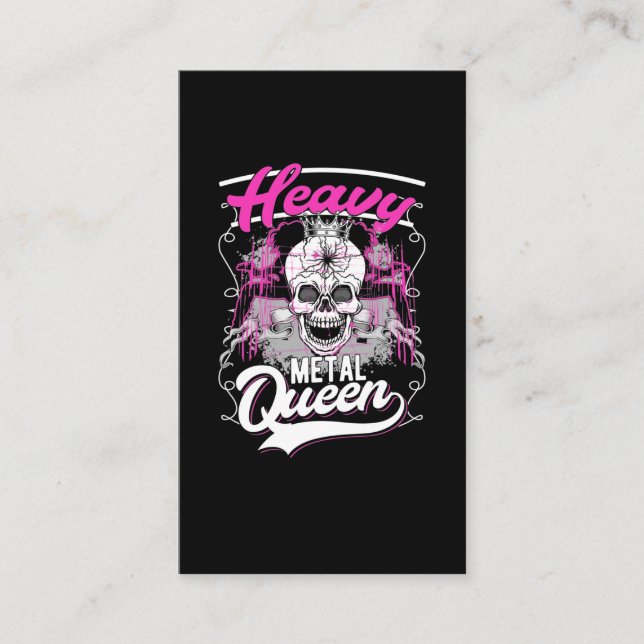 Carte De Visite Lourde Metal Queen Rock et Roll Girl (Devant)