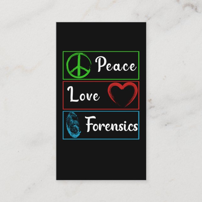 Carte De Visite Love criminalistique Enquêteur ADN (Devant)