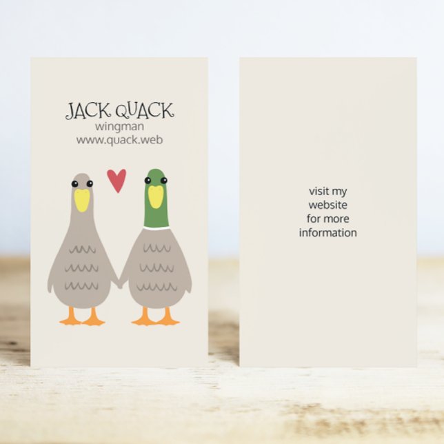 Carte De Visite Love Ducks | Drôle Couple de dessin animé | Wingma (Créateur téléchargé)