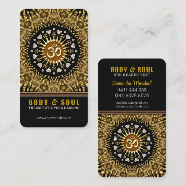 Carte De Visite Love Mandala Guérir la Terre Batik Yoga (Devant / Derrière)