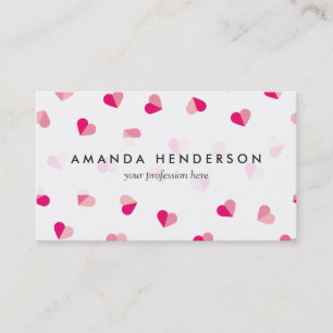 Carte De Visite Love mignon Motif de coeur rose