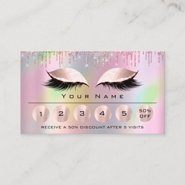 Carte De Visite Loyalialité 6 maquillage Esthétique Eyelash Rose H (Devant)