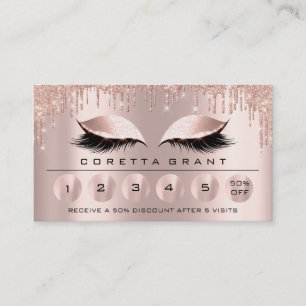 Carte De Visite Loyalité 6 Maquillage Esthétique Eyelash Rose Soci