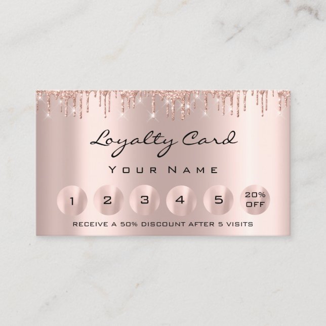 Carte De Visite Loyauté 6 Esthéticienne makeutique Eyelash Rose (Devant)