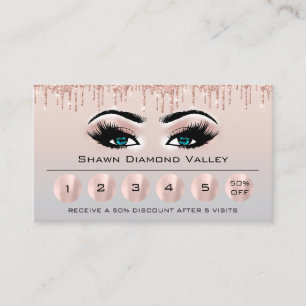 Carte De Visite Loyauté 6 Maquillage Esthétique Eyelash gris ble