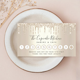 Carte De Visite Loyauté Cupcake boulangerie Chef Parties scintilla