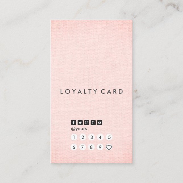 Carte De Visite Loyauté de linge nettoyé pour nettoyage profession (Devant)
