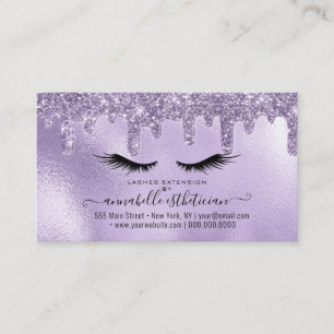 Carte De Visite Loyauté d'extension Eyelash Purple Parties scintil