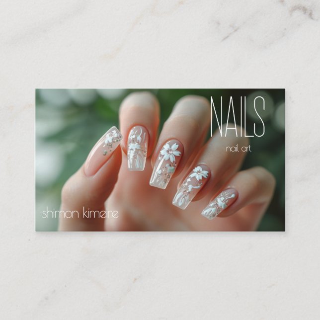 Carte De Visite Loyauté manicuriste de l'art floral nuptial (Devant)