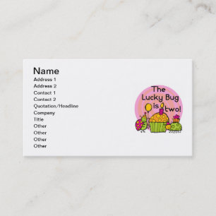 Carte De Visite Lucky Bug Cupcake 2e Anniversaire T-shirts et cade