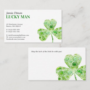 Carte De Visite Lucky Clover   Floral