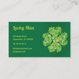Carte De Visite Lucky Man   Clover d'or