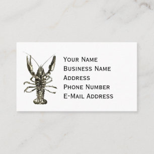 Carte De Visite Lucky Ocean Lobster, croquis au crayon nautique