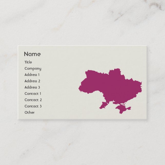 Carte De Visite L'Ukraine - affaires (Devant)