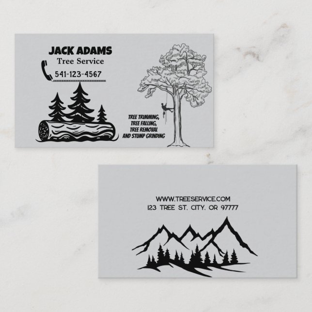 Carte De Visite Lumberjack Tree Service Business Card (Devant / Derrière)