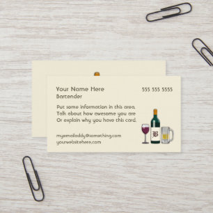 Carte De Visite Lumière du barman