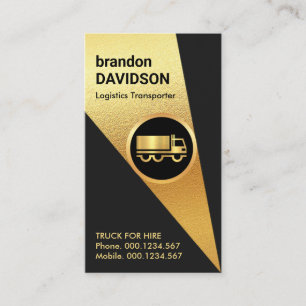 Carte De Visite Lumière En Or Étincelante Sur Semi-Camion