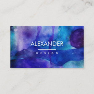 Carte De Visite Lumière fluide   Aquarelle abstraite