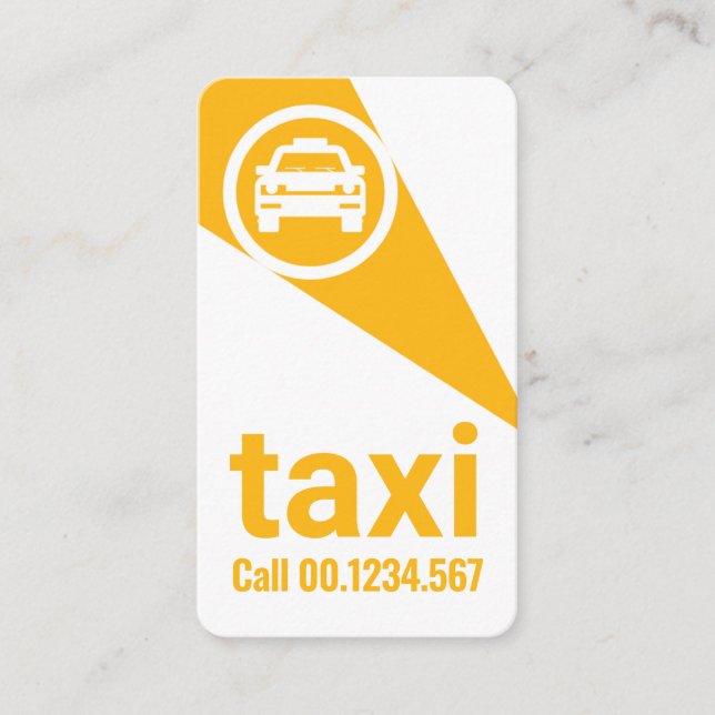 Carte De Visite Lumière Jaune Sur Le Chauffeur De Taxi (Devant)