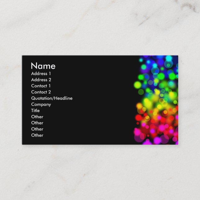 Carte De Visite Lumières d'arc-en-ciel (Devant)