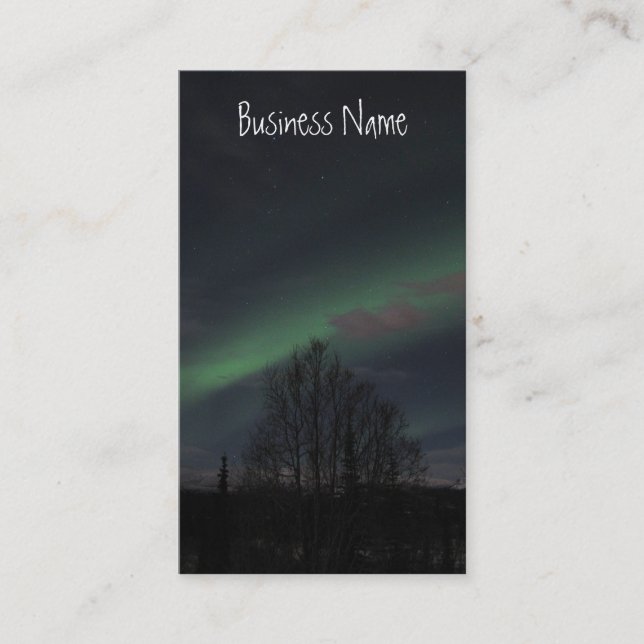 Carte De Visite Lumières du nord dans la forêt boréale (Devant)