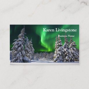 Carte De Visite lumières du nord en hiver 