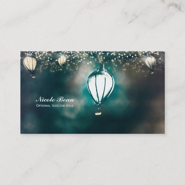 Carte De Visite Lumières Guirlandes d'Été Soirée Chic Enchantée (Devant)