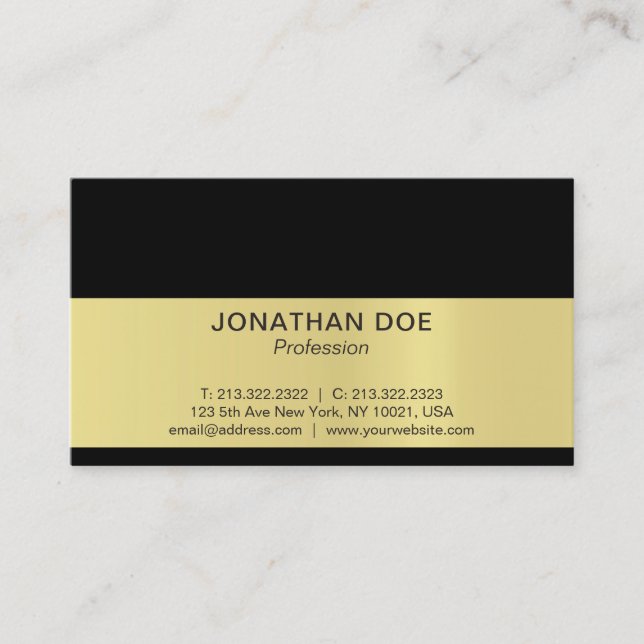 Carte De Visite Luminaire noir et or de création professionnelle m (Devant)