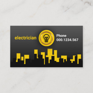 Carte De Visite Lumineuse jaune Lumineuse Lune d'électricien de l