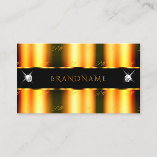 Carte De Visite Lumineuse orange noir brillant Diamants étincelant