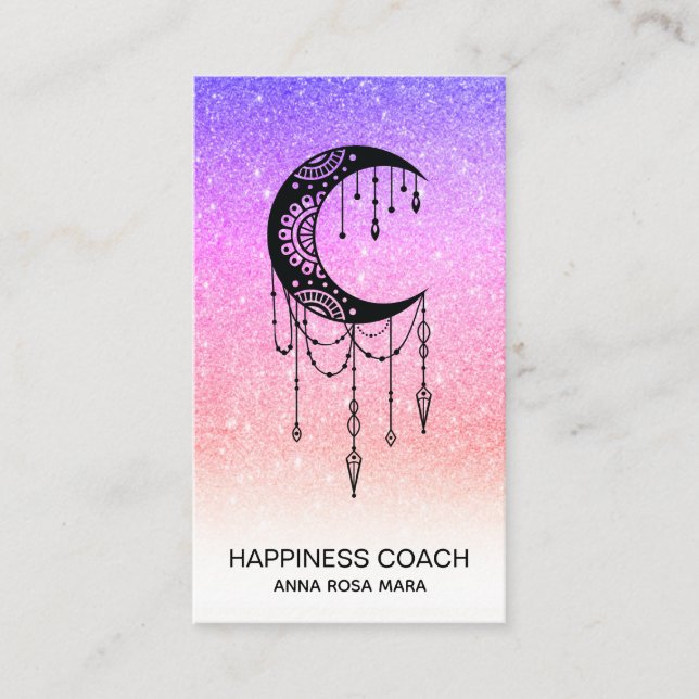 Carte De Visite *~* Luna Crescent Moon Talisman Shaman Parties sci (Devant)